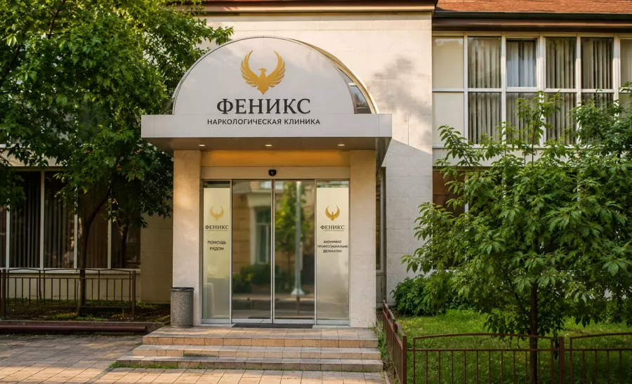 Вход в наркологическую клинику «Феникс» в Павловске